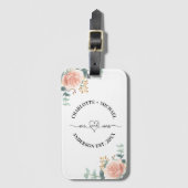 Mr. Mrs frisch vermählte Rose Goldfloralen Grün Gepäckanhänger (Vorderseite Vertikal)