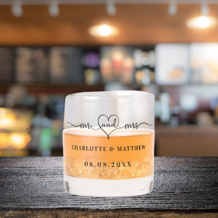 Mr Mrs Frischvermählten Hochzeitsfeier Whiskyglas
