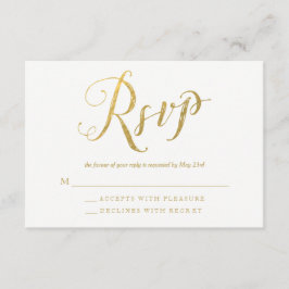 Mr & Mrs. Gold Elegant Wedding UAWG Response Cards RSVP Karte