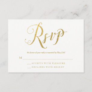 Mr & Mrs. Gold Elegant Wedding UAWG Response Cards RSVP Karte