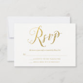 Mr & Mrs. Gold Elegant Wedding UAWG Response Cards RSVP Karte (Vorderseite)