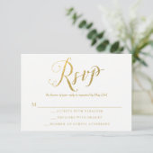 Mr & Mrs. Gold Elegant Wedding UAWG Response Cards RSVP Karte (Stehend Vorderseite)