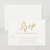 Mr & Mrs. Gold Elegant Wedding UAWG Response Cards RSVP Karte (Vorne/Hinten)