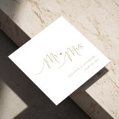 Mr & Mrs. Gold Script Wedding Napkins | elegant Serviette