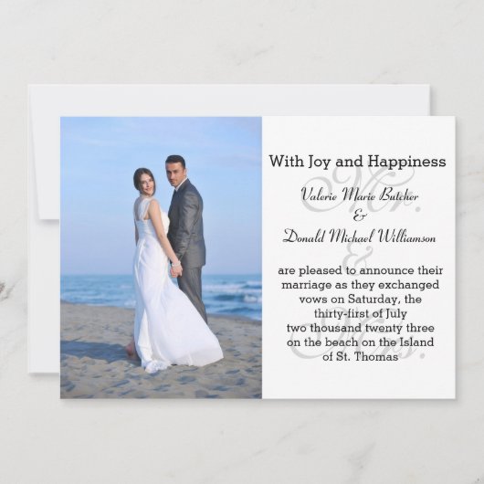 Mr & Mrs Gray - Foto Ehe Ankündigung (Vorderseite)