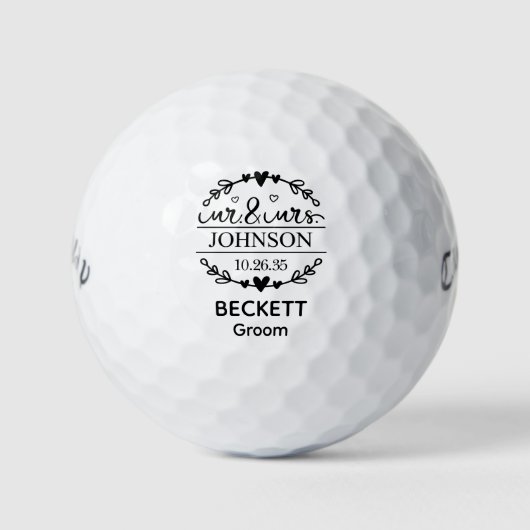 Mr & Mrs Groom Golfball (Vorderseite)