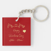 Mr & Mrs Happy Valentine's Day Acrylic Keychain Schlüsselanhänger (Rückseite)