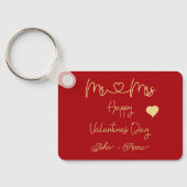 Mr & Mrs Happy Valentine's Day Keychain Schlüsselanhänger (Rückseite)