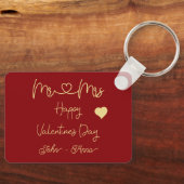 Mr & Mrs Happy Valentine's Day Keychain Schlüsselanhänger (Vorderseite)