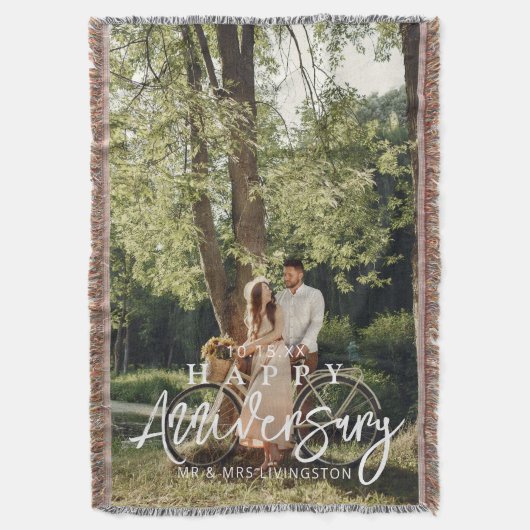 Mr & Mrs Happy Wedding Anniversary Custom Decke (Vorderseite Vertikal)