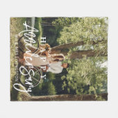 Mr & Mrs Happy Wedding Anniversary Custom Fleecedecke (Vorderseite (Horizontal))