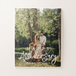 Mr & Mrs Happy Wedding Anniversary Custom Foto Puzzle