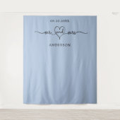 Mr mrs heart Foto staubige blaue Hochzeit Wandteppich (Vorderseite)