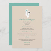 Mr & Mrs. Hibiskus Flip Flops Wedding Menu Card Menükarte (Vorne/Hinten)