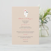 Mr & Mrs. Hibiskus Flip Flops Wedding Menu Card Menükarte (Stehend Vorderseite)