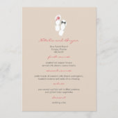 Mr & Mrs. Hibiskus Flip Flops Wedding Menu Card Menükarte (Vorderseite)