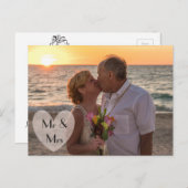 "Mr & Mrs." Hochzeit oder Elopement Ankündigungen (Vorne/Hinten)