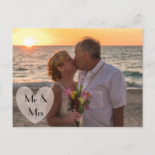 "Mr & Mrs." Hochzeit oder Elopement Ankündigungen (Vorderseite)