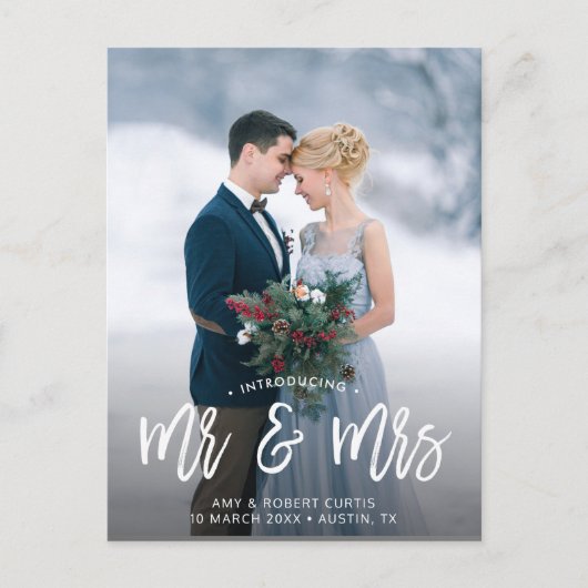 MR & MRS. | Hochzeitserklärung Postkarte (Vorderseite)