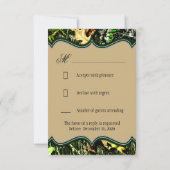 Mr & Mrs Hunting Camouflage Green Wedding RSVP Car (Rückseite)
