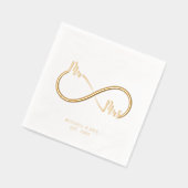 Mr & Mrs. Infinity Symbol Wedding Gold Servietten Mit Folie (Links)