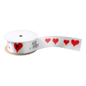 Mr. Mrs. Initials Red Hearts 1.5 NCH Satinband (Spule)