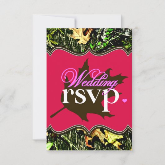 Mr & Mrs Junting Camouflage Hot Pink Wedding RSVP (Vorderseite)