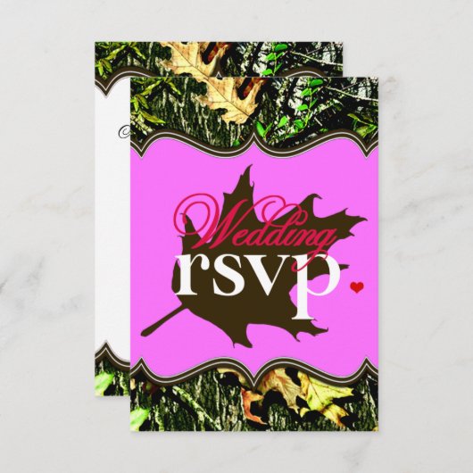Mr & Mrs Junting Camouflage Pink Wedding RSVP Card (Vorne/Hinten)