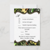 Mr & Mrs Junting Camouflage Pink Wedding RSVP Card Karte (Rückseite)