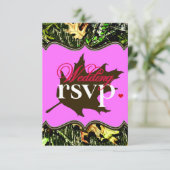 Mr & Mrs Junting Camouflage Pink Wedding RSVP Card Karte (Stehend Vorderseite)