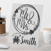 Mr & Mrs Just Married Wedding Custom Sign Sockelschild (In Situ)
