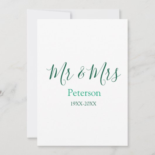Mr & Mrs last name married year wedding engagement Einladung (Vorderseite)