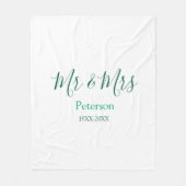 Mr & Mrs last name married year wedding engagement Fleecedecke (Vorderseite)