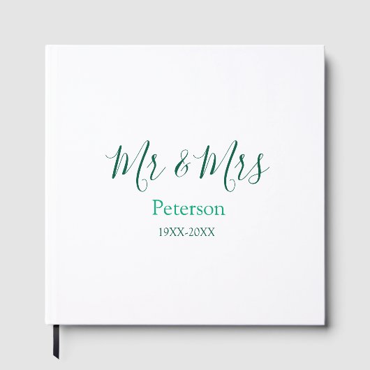 Mr & Mrs last name married year wedding engagement Gästebuch (Vorderseite)