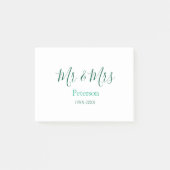 Mr & Mrs last name married year wedding engagement Post-it Klebezettel (Vorderseite)