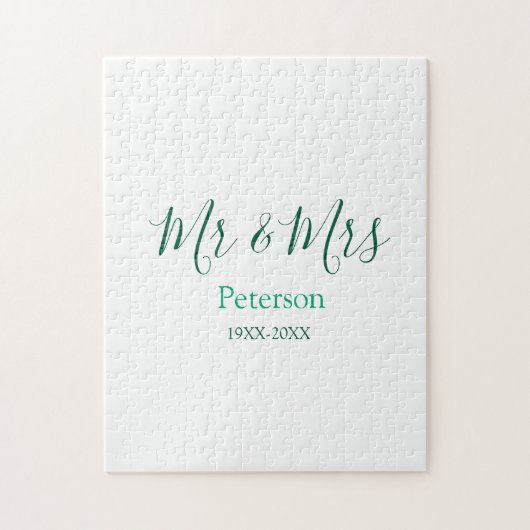 Mr & Mrs last name married year wedding engagement Puzzle (Vertikal)