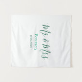 Mr & Mrs last name married year wedding engagement Wandteppich (Vorderseite (Horizontal))