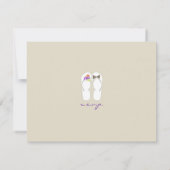 Mr & Mrs Lila Flip Flops Beach Wedding RSVP Card (Rückseite)