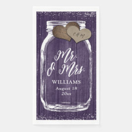 Mr & Mrs Lila Wood Mason Jar Hochzeit im Herbst Serviette