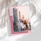 Mr & Mrs Magenta Pink White Script Foto Save The Date
