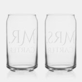 Mr & Mrs Matching Newlywed couples Wedding Glasses Dosenglas (Rückseite)