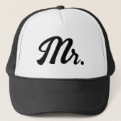 Mr & Mrs Matching Trucker Hats für frisch verheira Truckerkappe (Vorderseite)
