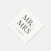 MR&MRS. Minimal Typografischer Cocktail Serviette (Ecke)