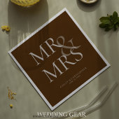 MR&MRS. Minimal Typographic Brown Cocktail Serviette