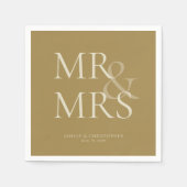 MR&MRS Minimal Typographic Gold Cocktail Serviette (Vorderseite)