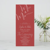 Mr & Mrs. Minimalistisch Auburn Wedding Program (Stehend Vorderseite)