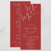 Mr & Mrs. Minimalistisch Auburn Wedding Program (Vorne/Hinten)
