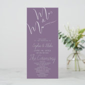 Mr & Mrs Minimalistisch Faded Lila Wedding Program (Stehend Vorderseite)