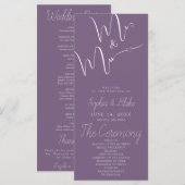 Mr & Mrs Minimalistisch Faded Lila Wedding Program (Vorne/Hinten)