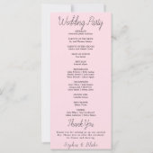 Mr & Mrs Minimalistisch Soft Pink Wedding Program (Rückseite)